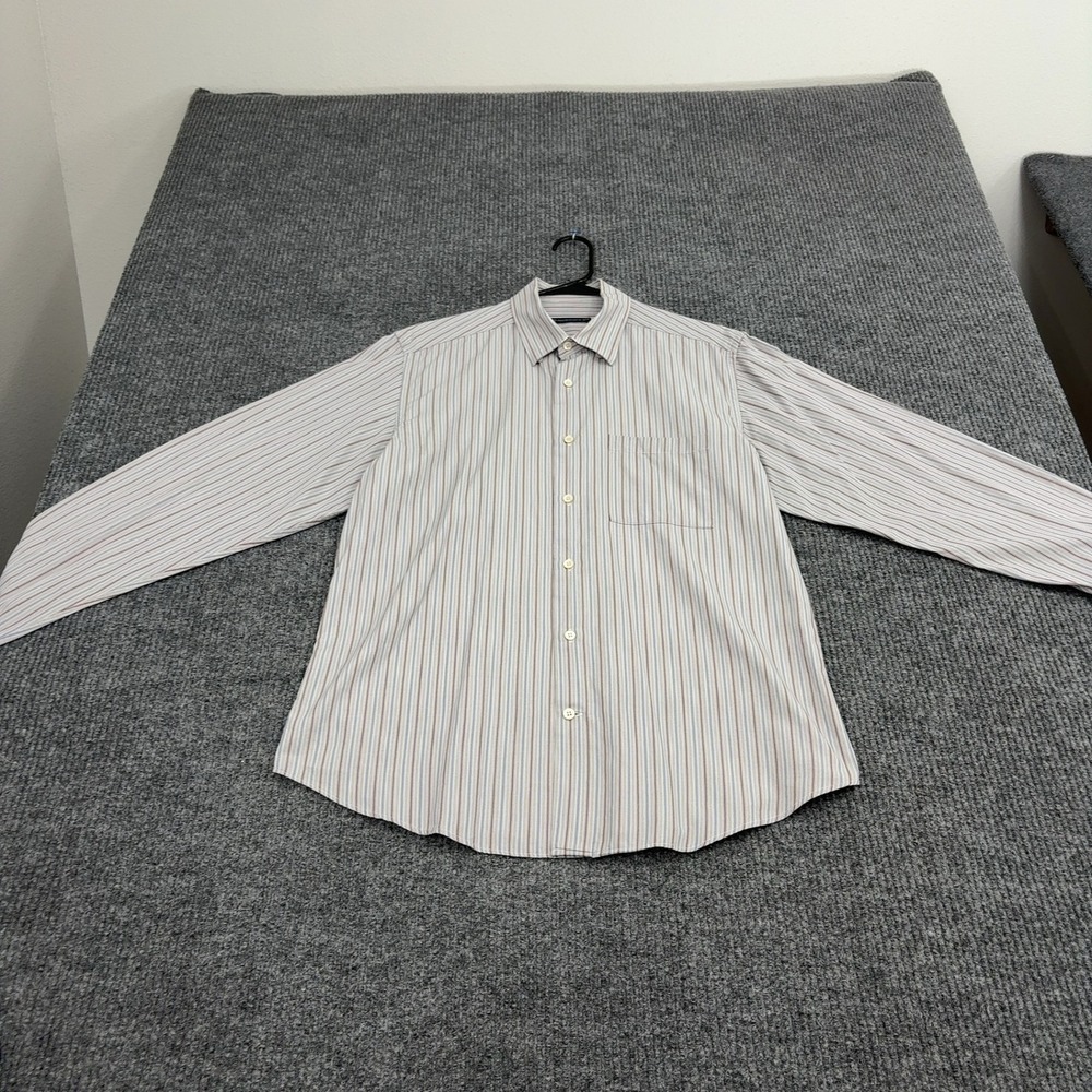 Massimo Bizzocchi Shirt Mens L Multi Striped Cotton Button Up Business